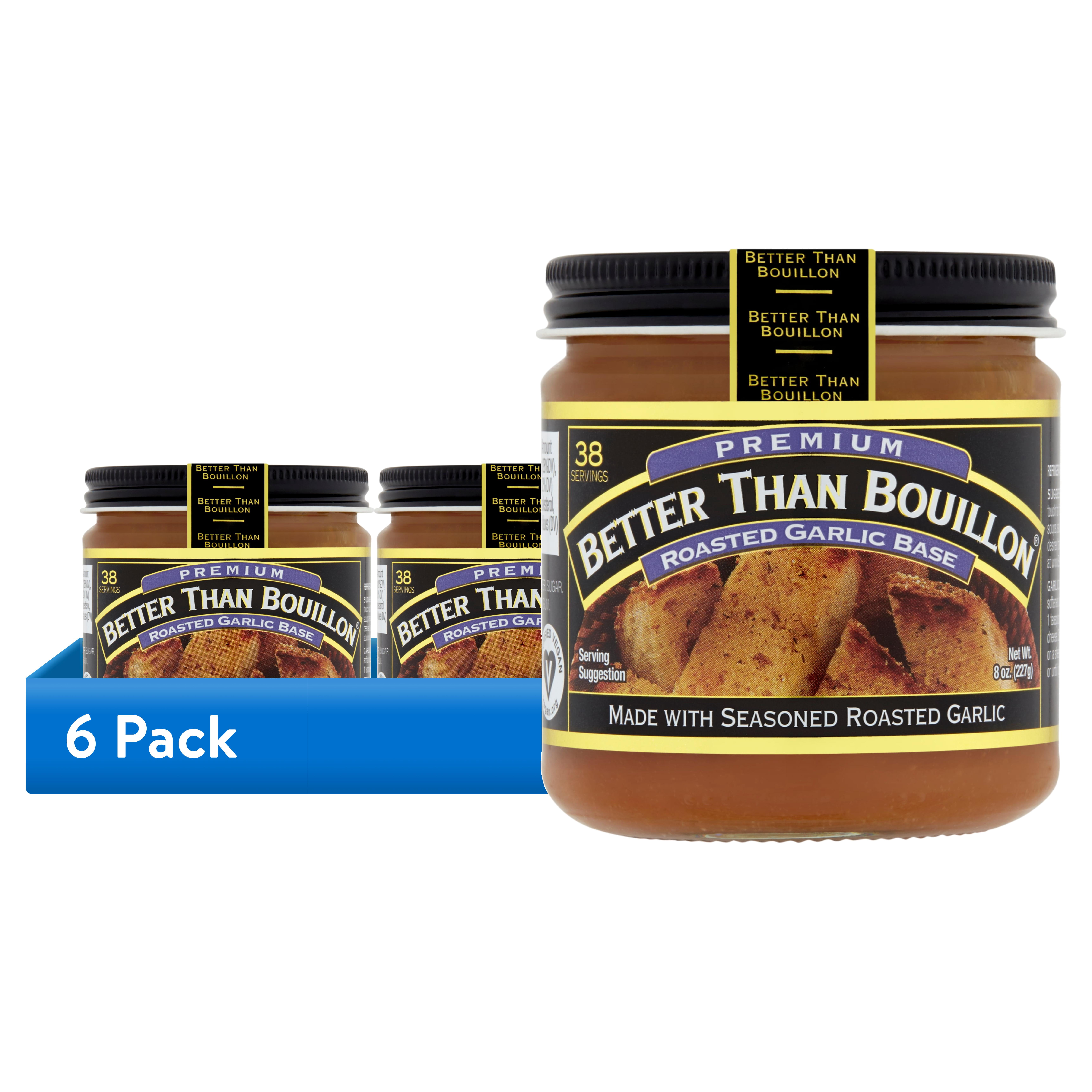(6 pack) Better Than Bouillon Premium Roasted Garlic Base, Shelf-Stable, 8 oz Jar
