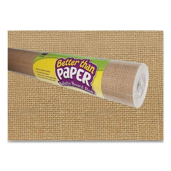 Better Than Paper Bulletin Board Roll, 4 Ft X 12 Ft, Burlap | Bundle of 2 Rolls