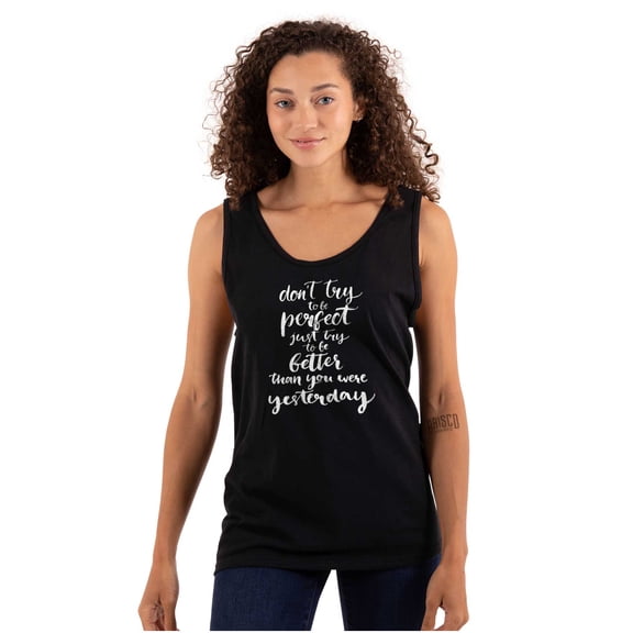 Better Than Yesterday Inspirational Womens Plus Size Graphic Tank Top Brisco Brands 3X