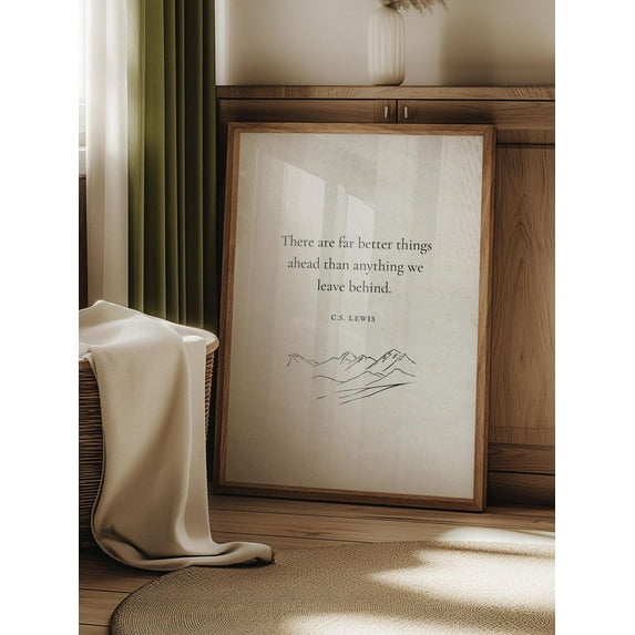 Better Things Ahead C.S. Lewis, Book Page Wall Art, Literary Art, Cs Lewis Quote, Cs Lewis Wall Art, Book Page Signs, Life Quote Print, Wall Art, Modern Wall Decor, 12x18 UNFRAMED