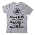 thumbnail image 1 of Better To Be A Wolf Of Odin Then A Lame Of Lamb Shirt Viking Warrior Patriotic Tee Norse Nordic Tee (Medium Grey), 1 of 6