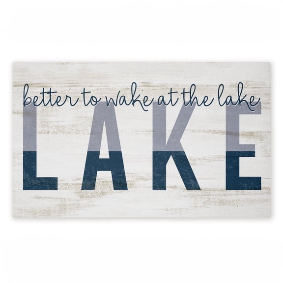 Better To Wake At Lake Printed Outdoor Door Mat, design by Kim Allen, 18"x30"