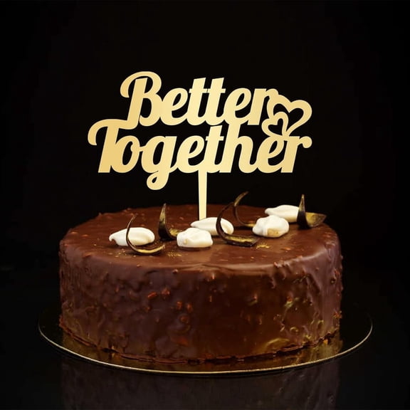 Better Together Cake Toppers Mr & Mrs Wedding Anniversary Cake Topper Gold Silhouette Customize Retro Bride & Groom Cake Topper For Bridal Shower Bachelorette Cake Decorations Bachelorette Gifts