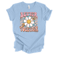 thumbnail image 1 of Better Together Groovy Retro Hippy Chic Daisy Flower Power 70's Boho Love Ladies Graphic T-Shirt-Baby Blue-xl, 1 of 1
