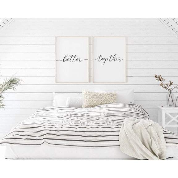 Better Together Quote Master Bedroom Office Poster, Set 2, Poster Only