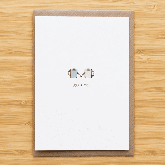Better Together Romantic Anniversary Card for Couples, Minimalist Love Card for Husband Wife Boyfriend Girlfriend, 5x7 Inch, Blank Inside, Envelope Included