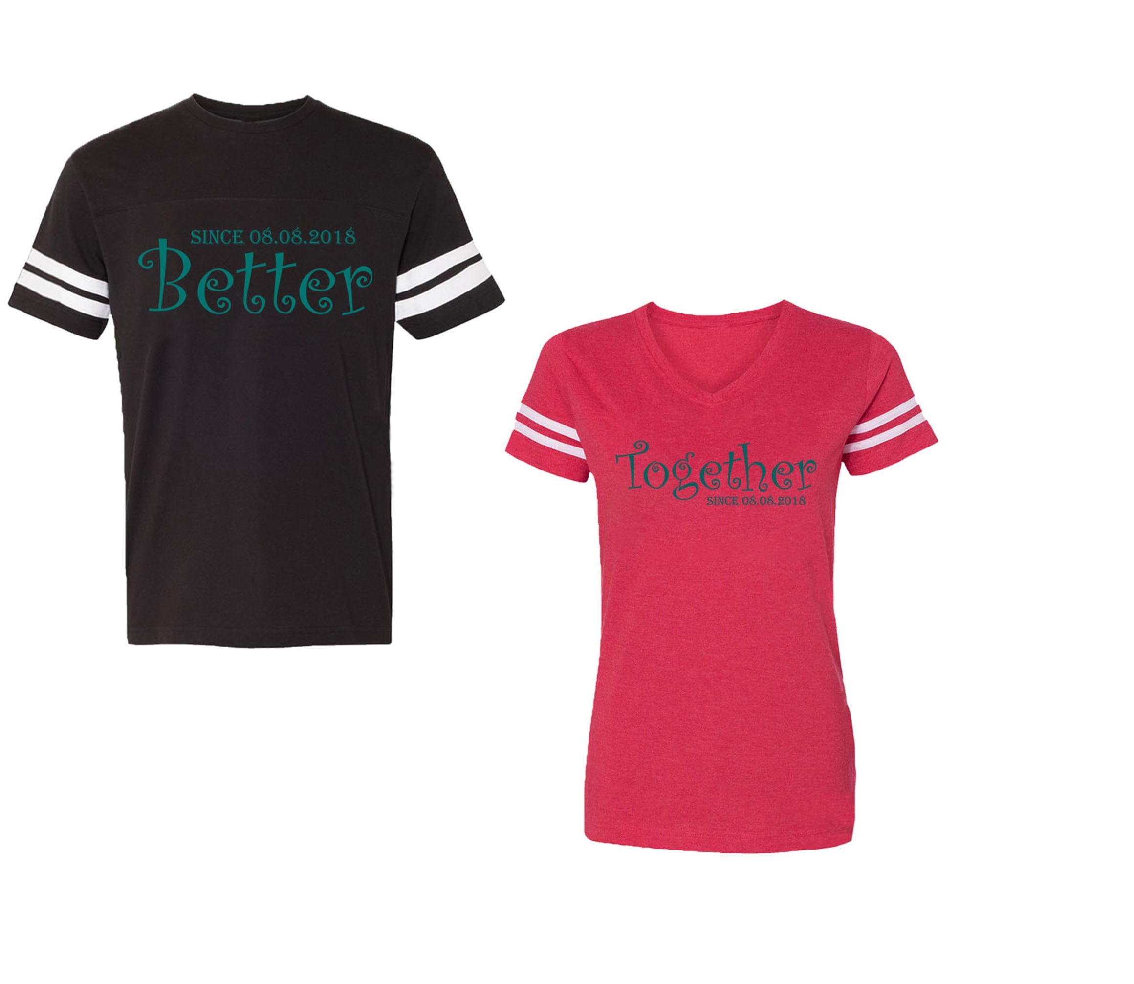 Better Together Unisex Couple Matching Cotton Jersey style TShirt