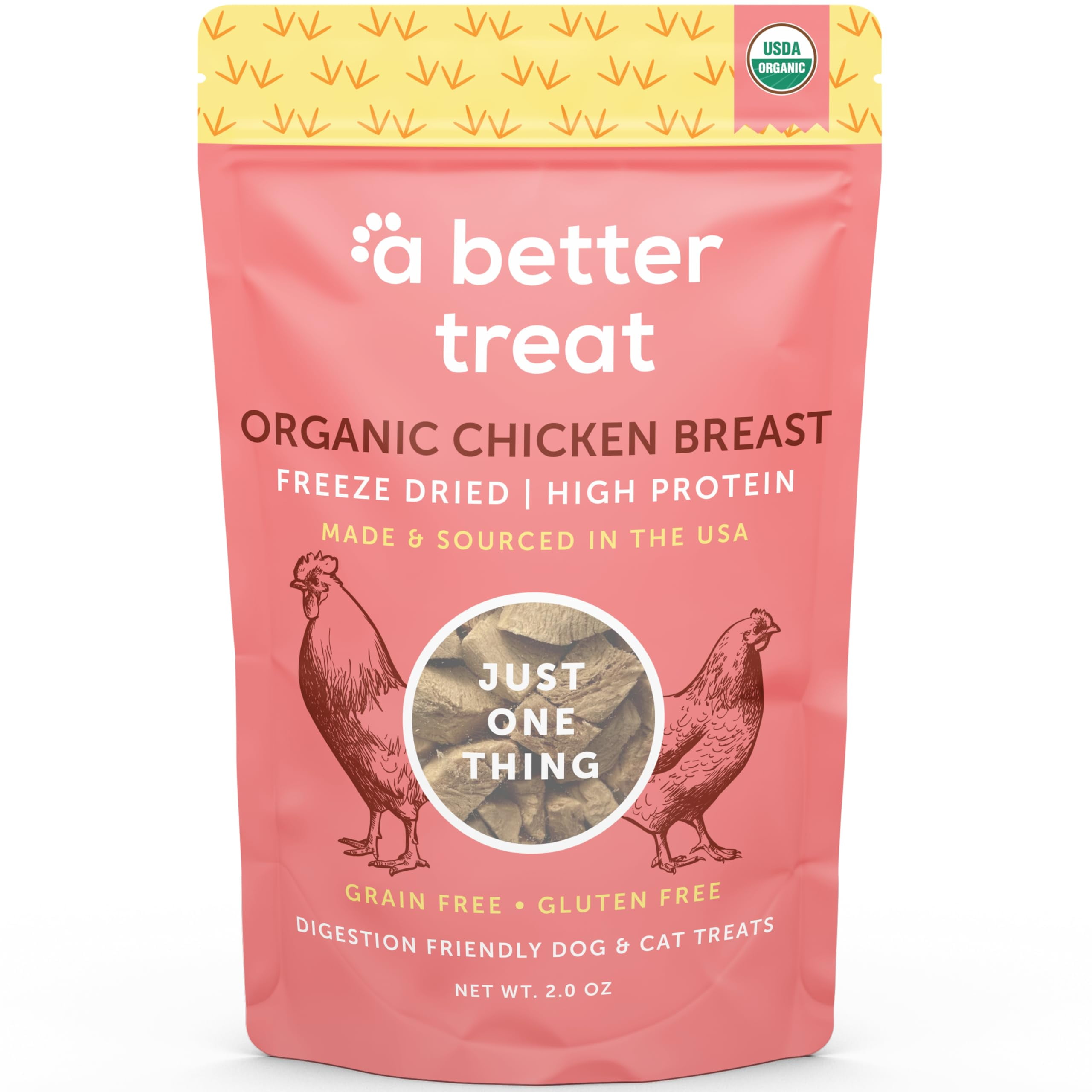 A Better TreatUMRT- Organic Freeze Dried Chicken Breast Organic, Single Ingredient | Natural Healthy High Value | Gluten Free, Grain Free, High Protein, Diabetic Friendly | Made in The USA