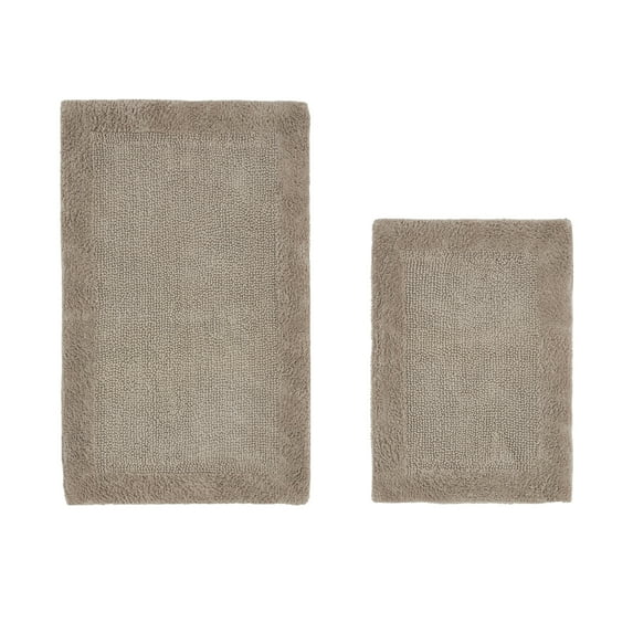 Better Trends Edge 100% Cotton 2 Piece Set (17" x 24" | 21" x 34") Bath Mat Rug - Sand