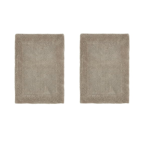 Better Trends Edge 100% Cotton 2 Piece Set (17" x 24" | 17" x 24") Bath Mat Rug - Sand
