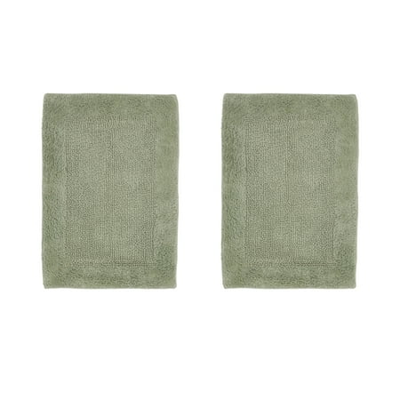 Better Trends Edge 100% Cotton 2 Piece Set (17" x 24" | 17" x 24") Bath Mat Rug - Sage