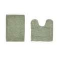 thumbnail image 1 of Better Trends Edge 100% Cotton 2 Piece Set (17" x 24" | 20" x 20") Bath Mat Rug - Sage, 1 of 5