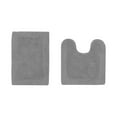thumbnail image 1 of Better Trends Edge Gray 100% Cotton Reversible 2 Piece Bath Rug Set, 17" x 24" | 20" x 20", 1 of 5