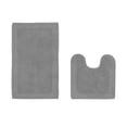 thumbnail image 1 of Better Trends Edge Gray 100% Cotton Reversible 2 Piece Bath Rug Set, 20" x 20" | 21" x 34", 1 of 5