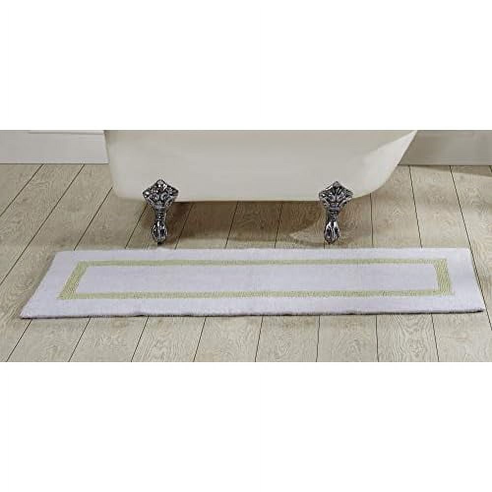 Better Trends 100 Cotton Hotel Collection Bath Mats, White & Sage Bath