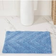 thumbnail image 1 of Better Trends 17" x 24" Bathroom Rugs 100% Cotton Soft Water Absorbent Non Slip Bath Mat Machine Washable Rug (Dark Blue) Hugo Collection, 1 of 4