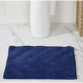 thumbnail image 1 of Better Trends 17" x 24" Bathroom Rugs 100% Cotton Soft Water Absorbent Non Slip Bath Mat Machine Washable Rug (Navy) Hugo Collection, 1 of 4
