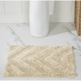 thumbnail image 1 of Better Trends 17" x 24" Bathroom Rugs 100% Cotton Soft Water Absorbent Non Slip Bath Mat Machine Washable Rug (Sand) Hugo Collection, 1 of 4