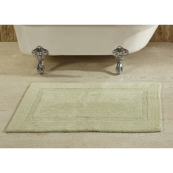 Better Trends 17" x 24" Premium Bathroom Rug Mat, 100% Cotton, Extra Soft Tufted Door Mat, Water Absorbent & Reversible Bath Mat (Sage) Lux Collection