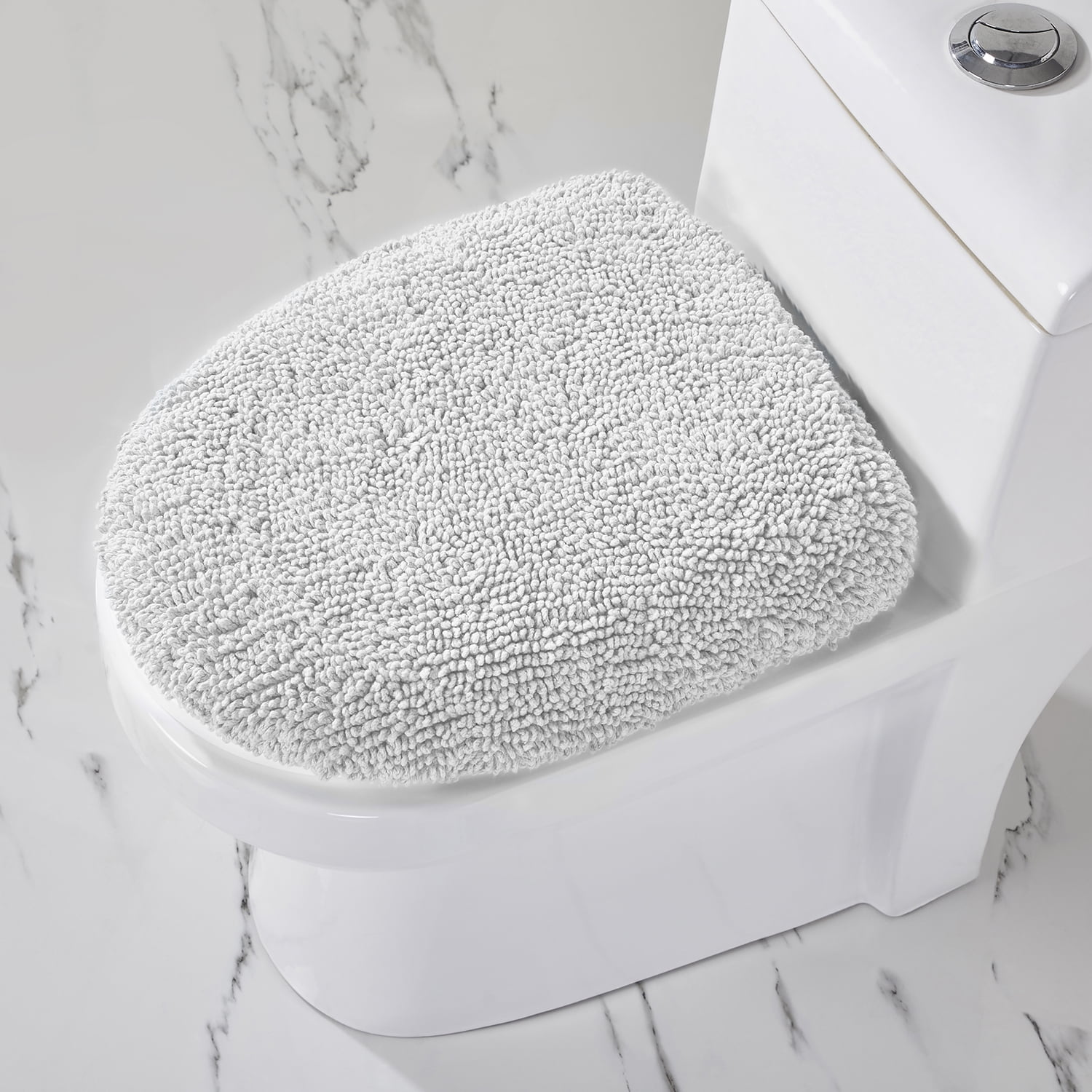 Granada White Cotton Oval Bath Rug 18" x 20"