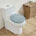 thumbnail image 1 of Better Trends 18"x20" Premium Toilet Lid Cover 100% Cotton Tufted Bathroom Rug Water Absorbent Reversible Machine Washable Blue - Lux Collection, 1 of 4