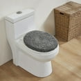 thumbnail image 1 of Better Trends 18"x20" Premium Toilet Lid Cover 100% Cotton Tufted Bathroom Rug Water Absorbent Reversible Machine Washable Gray - Lux Collection, 1 of 4