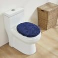 thumbnail image 1 of Better Trends 18"x20" Premium Toilet Lid Cover 100% Cotton Tufted Bathroom Rug Water Absorbent Reversible Machine Washable Navy - Edge Collection, 1 of 4