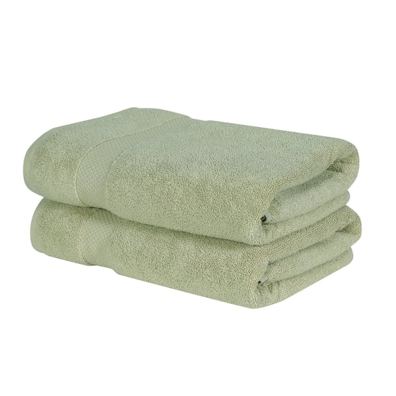 Better Trends 2-Pack Bath Towels 100% Ring Spun Cotton Lightweight, Soft, Extra Absorbent Bath Towels Set for Bathroom Gym Travel Camp Pool Dark Sage-Splash Collection