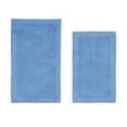 thumbnail image 1 of Better Trends 2 Piece Premium Bathroom Rug Set 100% Cotton Soft Tufted Reversible Bath Rug Water absorbent Bath Mat for Bathroom Shower and Tub Use, Edge Collection Dark Blue (21" x 34" | 24" x 40"), 1 of 5