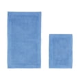 thumbnail image 1 of Better Trends 2 Piece Premium Bathroom Rug Set 100% Cotton Soft Tufted Reversible Bath Rug Water absorbent Bath Mat for Bathroom Shower and Tub Use, Edge Collection Dark Blue (17" x 24" | 24" x 40"), 1 of 5