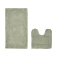 thumbnail image 1 of Better Trends 2 Piece Premium Bathroom Rug Set 100% Cotton Soft Tufted Reversible Bath Rug Water absorbent Bath Mat for Bathroom Shower and Tub Use, Edge Collection Dark Sage (20" x 20" | 24" x 40"), 1 of 4
