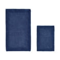 thumbnail image 1 of Better Trends 2 Piece Premium Bathroom Rug Set 100% Cotton Soft Tufted Reversible Bath Rug Water absorbent Bath Mat Ideal for Bathroom Shower and Tub Use, Edge Collection Navy (17" x 24" | 24" x 40"), 1 of 5