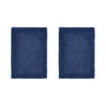 thumbnail image 1 of Better Trends 2 Piece Premium Bathroom Rug Set 100% Cotton Soft Tufted Reversible Bath Rug Water absorbent Bath Mat Ideal for Bathroom Shower and Tub Use, Edge Collection Navy (17" x 24" | 17" x 24"), 1 of 5