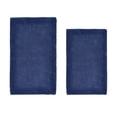 thumbnail image 1 of Better Trends 2 Piece Premium Bathroom Rug Set 100% Cotton Soft Tufted Reversible Bath Rug Water absorbent Bath Mat Ideal for Bathroom Shower and Tub Use, Edge Collection Navy (21" x 34" | 24" x 40"), 1 of 5