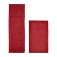 thumbnail image 1 of Better Trends 2 Piece Premium Bathroom Rug Set 100% Cotton Soft Tufted Reversible Bath Rug Water absorbent Bath Mat Ideal for Bathroom Shower and Tub Use, Edge Collection Red (24" x 40" | 20" x 60"), 1 of 5
