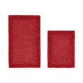 thumbnail image 1 of Better Trends 2 Piece Premium Bathroom Rug Set 100% Cotton Soft Tufted Reversible Bath Rug Water absorbent Bath Mat Ideal for Bathroom Shower and Tub Use, Edge Collection Red (17" x 24" | 21" x 34"), 1 of 5