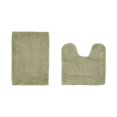 thumbnail image 1 of Better Trends 2 Piece Premium Bathroom Rug Set 100% Cotton Soft Tufted Reversible Bath Rug Water absorbent Bath Mat Ideal for Bathroom Shower and Tub Use, Edge Collection Sage (17" x 24" | 20" x 20"), 1 of 5