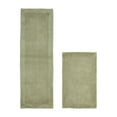 thumbnail image 1 of Better Trends 2 Piece Premium Bathroom Rug Set 100% Cotton Soft Tufted Reversible Bath Rug Water absorbent Bath Mat Ideal for Bathroom Shower and Tub Use, Edge Collection Sage (21" x 34" | 20" x 60"), 1 of 5