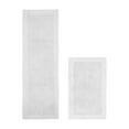 thumbnail image 1 of Better Trends 2 Piece Premium Bathroom Rug Set 100% Cotton Soft Tufted Reversible Bath Rug Water absorbent Bath Mat for Bathroom Shower and Tub Use, Edge Collection White (21" x 34" | 20" x 60"), 1 of 4