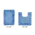 thumbnail image 1 of Better Trends 2 Piece Bathroom Rug Set 100% Cotton, Extra Soft, Water Absorbent & Non Slip Bath Mat, Ruffle Border, (Blue) Shaggy Border Collection, 1 of 5