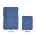 thumbnail image 1 of Better Trends 2 Piece Bathroom Rugs Set 100% Cotton, Soft Tufted Bath Mat, Water Absorbent & Reversible Bath Rug (Blue) Lilly Crochet Collection, 1 of 7