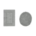thumbnail image 1 of Better Trends 2 Piece Bathroom Rugs Toilet Lid Cover Set 100% Cotton Water Absorbent Reversible Mat Machine Washable Bath Rug for Bathroom Floor Decor Toilet Seat Covers 18"x20"|17"x24" Silver Lux, 1 of 4