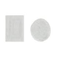 thumbnail image 1 of Better Trends 2 Piece Bathroom Rugs Toilet Lid Cover Set 100% Cotton Water Absorbent Reversible Mat Machine Washable Bath Rug for Bathroom Floor Decor Toilet Seat Covers 18"x20"|17"x24" White Lux, 1 of 4