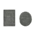 thumbnail image 1 of Better Trends 2 Piece Bathroom Rugs Toilet Lid Cover Set 100% Cotton Water Absorbent Reversible Mat Machine Washable Bath Rug for Bathroom Floor Decor Toilet Seat Covers 18"x20"|17"x24" Gray Lux, 1 of 4