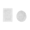 thumbnail image 1 of Better Trends 2 Piece Premium Bathroom Rug Set 100% Cotton Soft Tufted Reversible Bath Rug Water absorbent Bath Mat for Bathroom Shower and Tub Use, Edge Collection White (18" x 20" | 17" x 24"), 1 of 4