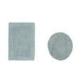 thumbnail image 1 of Better Trends 2 Piece Premium Bathroom Rug Set 100% Cotton Soft Tufted Reversible Bath Rug Water absorbent Bath Mat Ideal for Bathroom Shower and Tub Use, Edge Collection Blue (18" x 20" | 17" x 24"), 1 of 3