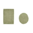 thumbnail image 1 of Better Trends 2 Piece Premium Bathroom Rug Set 100% Cotton Soft Tufted Reversible Bath Rug Water absorbent Bath Mat Ideal for Bathroom Shower and Tub Use, Edge Collection Sage (18" x 20" | 17" x 24"), 1 of 3