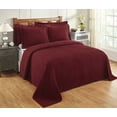 thumbnail image 1 of Better Trends 2-Piece Twin Bedspread Set 100% Cotton Chenille, Soft & Cozy Stripe Pattern, All-Season Bedding, Machine Washable (Burgundy) Jullian Collection, 1 of 6