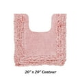 thumbnail image 1 of Better Trends 20" x 20" U-Shape Toilet Rug, 100% Cotton Bathroom Rug, Contour Mat, Water Absorbent, Non-Slip Bath Mat, Machine Washable, Pink Shaggy Border Collection, 1 of 5