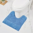 thumbnail image 1 of Better Trends 20" x 20" U-Shape Toilet Rug 100% Cotton Non Slip Tufted Contour Bath Mat, Water Absorbent Bathroom Rug (Dark Blue) Granada Collection, 1 of 4